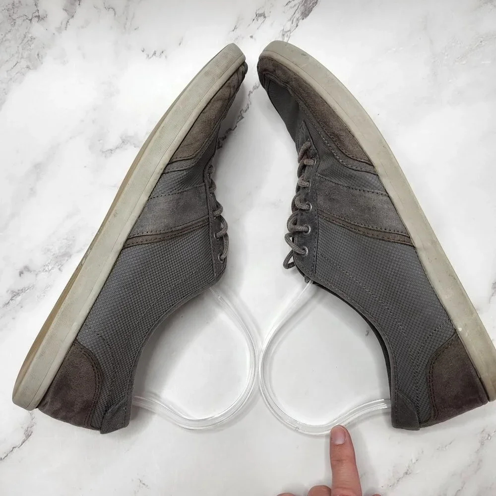 Zara Man Suede Grey Laced Slip On Sneakers Flats Shoes Size 10 (EU 43)